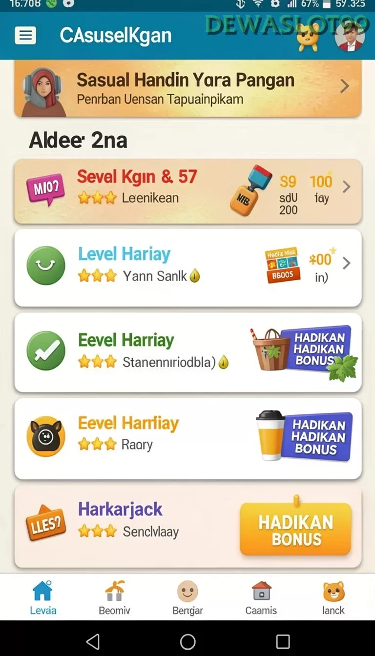 Cuplikan layar AJOTOTO — menu navigasi