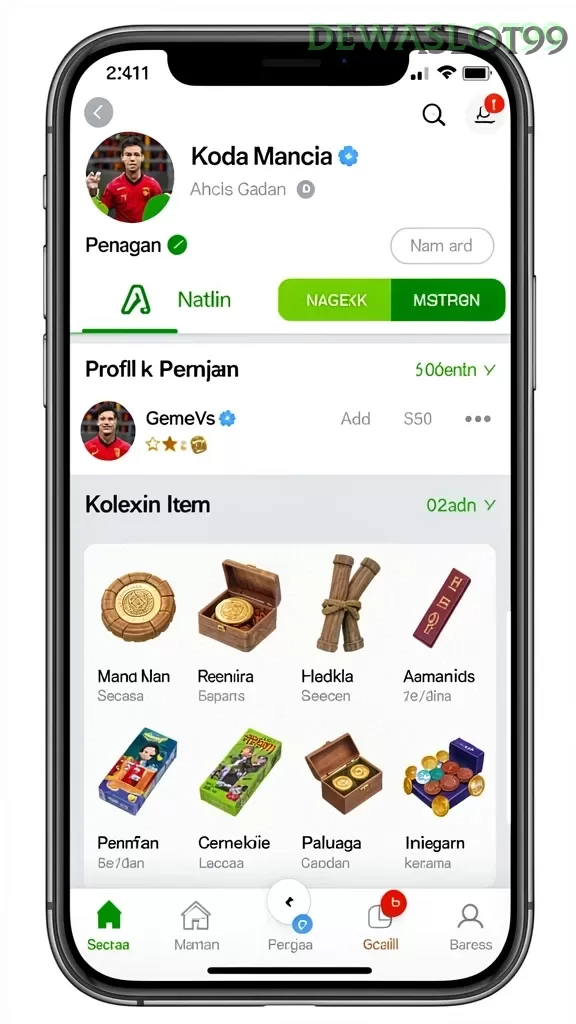 Cuplikan layar RPVIP5 — menu navigasi